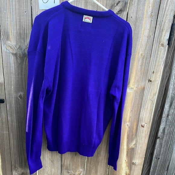 Vtg 90s Colorado Rockies Purple Knit V-Neck Sweater Mens XL Retro MLB Baseball - Picture 5 of 6